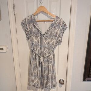 DR2 Zigzag Patterned Mini Dress - Black and White